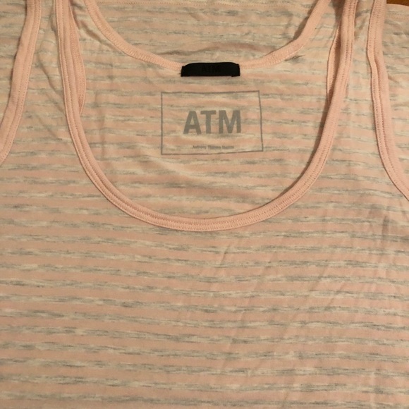ATM light pink & grey striped tank - Picture 2 of 2